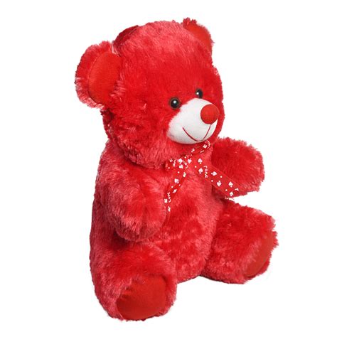 Buy Ultra Cuddly Sitting Red Stuffed Teddy Bear Soft Toy Valentine Gift ...