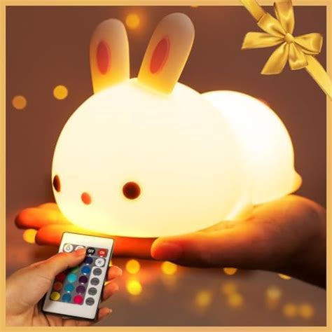 MUID Cute Silicone Bunny LED Night Light, Squishy 16 Color Changing ...