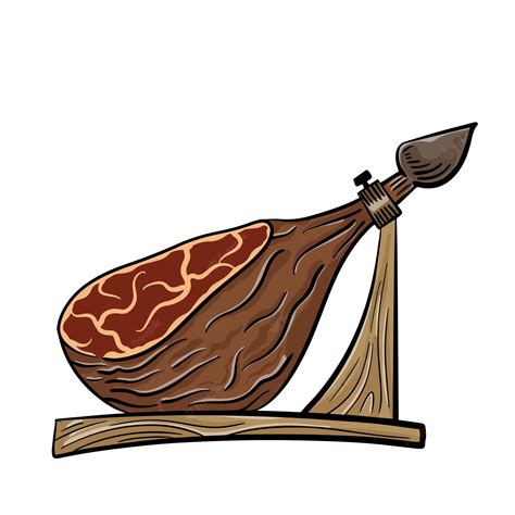 Premium Vector | Traditional spanish jamon serrano italian parma hamon ...
