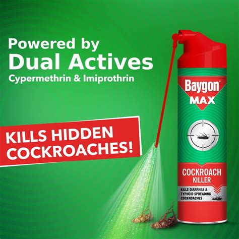 Baygon Max Cockroach Killer Spray, 400 ml Price, Uses, Side Effects ...