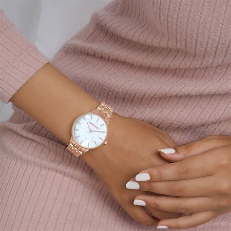 Joker & Witch Mini Nebula White Dial Rose Gold Watch For Women