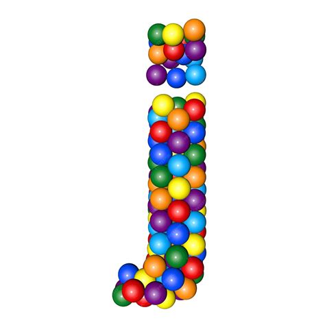 Premium Vector | Symbol from balls of rainbow colors letter j