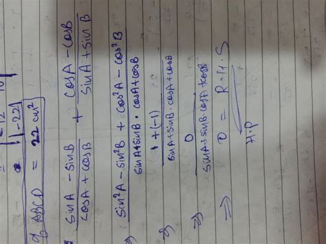 (sinA - sinB / cosA + cosB) + (cosA - cosB / sinA + sinB) = 0 - Brainly.in