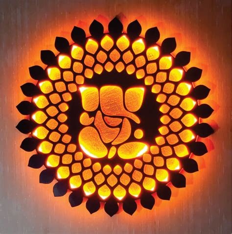 Biswas Brother Bhagwan Ganesh Mandala Modern Art Wall Hanging Backlit ...