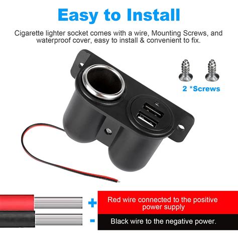 Buy Awesitey DC 5V Car Lighter Socket Vehicle Under-dash Mount Charging ...