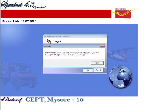 Speed Net Database error and CEPT Solution