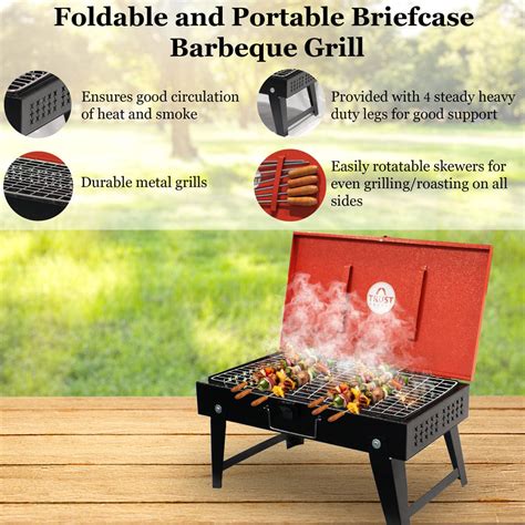 Foldable Charcoal Barbeque Grill Set With 8 Skewers & Charcoal Tray (R ...