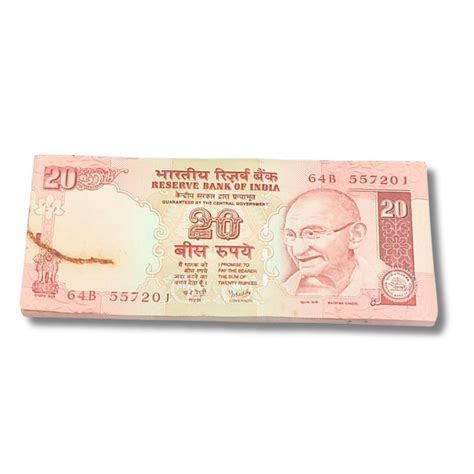 Rs 20 Note Packet 557201 Serial | Y. V. Reddy Signed 100 UNC Notes ...