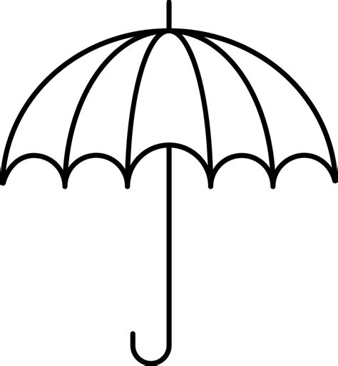 Isolated Open Umbrella Icon In Black Outline. 24160280 Vector Art at Vecteezy