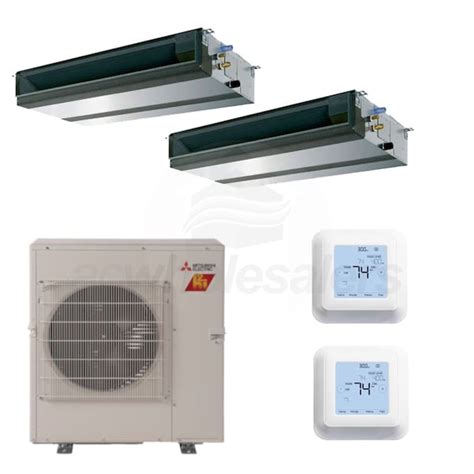 Mitsubishi MXZ-3C30NAHZ3 SEZ-KD12NA4 SEZ-KD18NA4 Concealed Duct 2-Zone ...