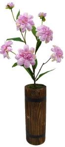 DecoreBugs Artificial Japonica Stick in Wood Long Pot Pink Wild Flower ...