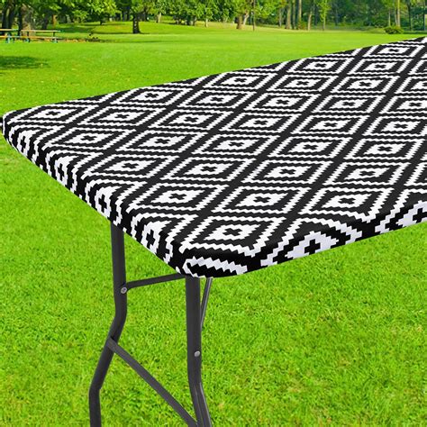 Amazon.com: Smiry Rectangle Picnic Table Cloth, Waterproof Elastic ...