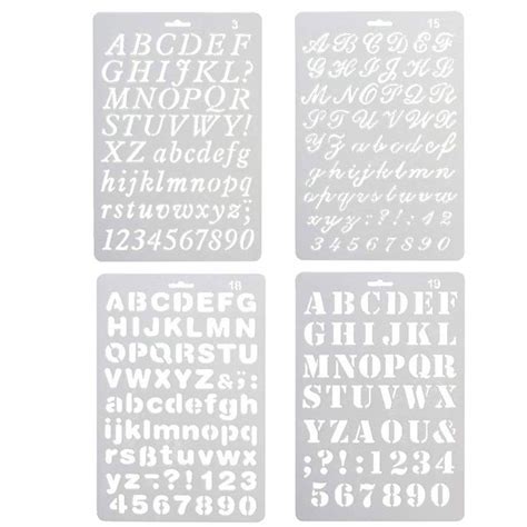 Buy GAZEPO Plastic Number and Letter Artistic Drafting Templates ...