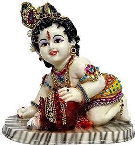 Hanu Collections Export Quality Lord Krishna Makhan Chor Idol with ...