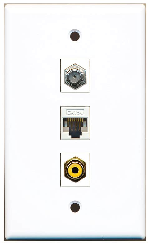 RiteAV - 1 Port RCA Yellow 1 Coax Cable TV- F-Type 1 Cat5e Ethernet ...