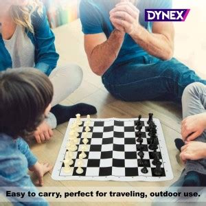Dynex 17x17 Chess Tournament Set with Foldable, Solid Plastic Pieces ...