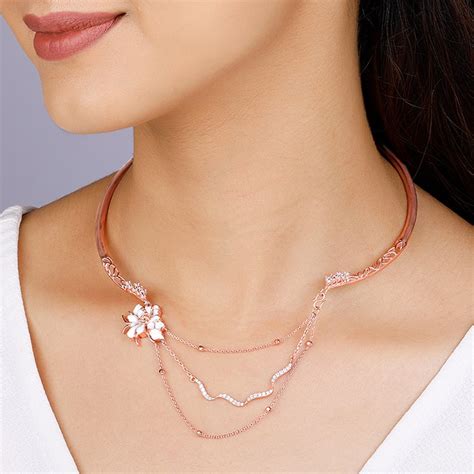 Rose Gold Brahma Kamal Statement Necklace – GIVA Jewellery