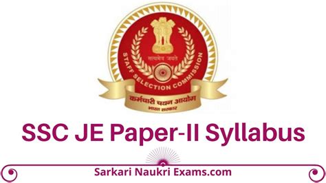 SSC JE Syllabus 2026 Civil, Mechanical, Electrical, Quantity Surveying ...