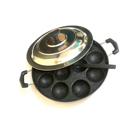 Buy SHRIYA Non Stick Appam Pan 12 Cavity (Pits) Aluminium Appam Pan ...