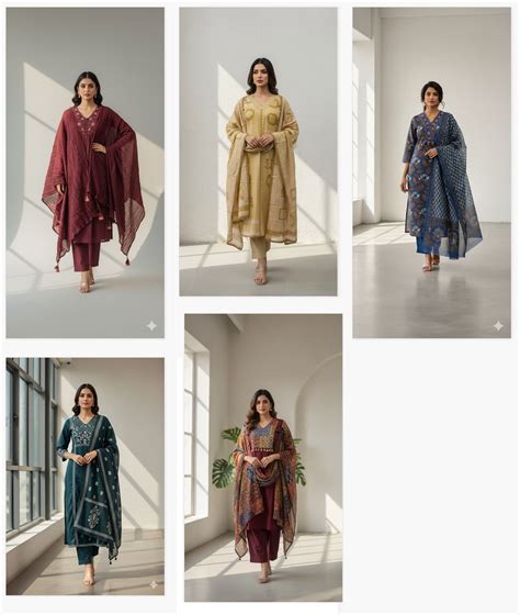 Naisha K 474 Cotton Festive Wear Kurti Pant And Dupatta Collection