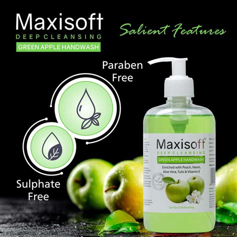 Buy MAXISOFT NATURAL GREEN APPLE DEEP CLEANSING HAND WASH 500 ML | NEEM ...