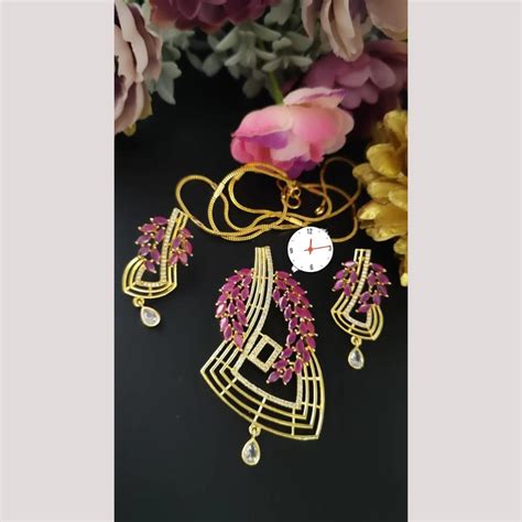 Kavita Art Graceful Sparkling American Diamond Pendant Set – JewelEMarket