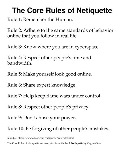 Image result for Basic Netiquette Rules