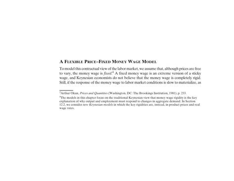 A Flexible Price- Fixed Money WAGE Model - MACRO ECONOMICS - Studocu