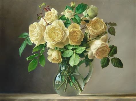 Download wallpaper water, flowers, bouquet, picture, art, pitcher ...