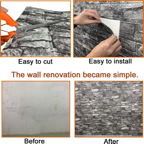 Buy 20PCS 3D Wall Panels Peel and Stick 3D Brick Wallpaper Peel and ...