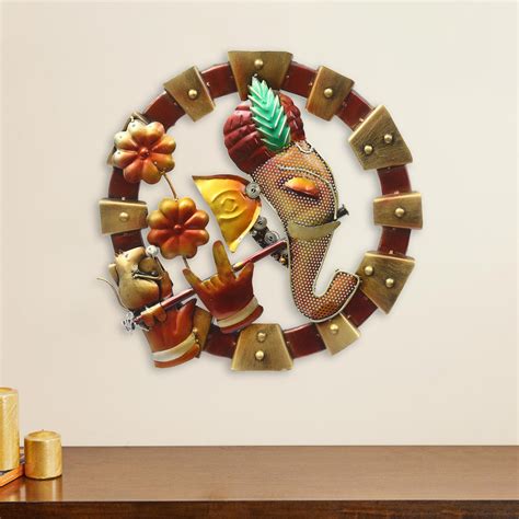 Lord Ganesha in Lord Krishna Avatar Handcrafted Decorative Iron Wall ...