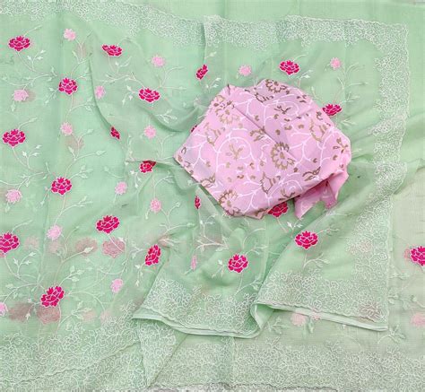 Sea Green Kota Doria Saree – Vastrasuka