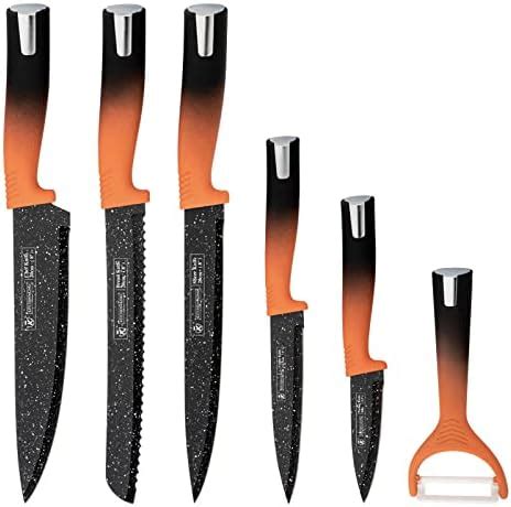 Buy STAR WORK 6 Pcs Kitchen Knife Set with Covers, High Carbon ...