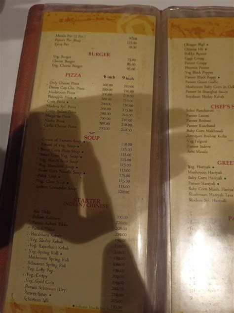 Menu at Modern Pride, Dombivli, Manpada Rd