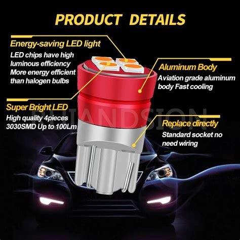 Buy Ruiandsion 194 LED Bulbs 24V 168 2825 T10 W5W Wedge Light Bulb ...