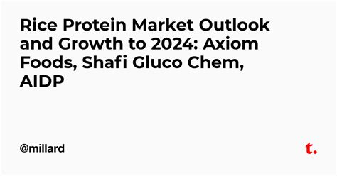 Rice Protein Market Outlook and Growth to 2024: Axiom Foods, Shafi ...