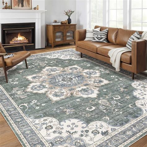 Amazon.com: Area Rug for Living Room - 10x12 Soft Washable Oriental ...