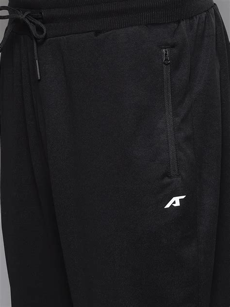 Alcis Men Black Solid Tracksuit MSWJA219301-XS