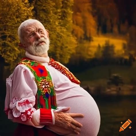 Polish grandfather in traditional folk costume in Zakopane on Craiyon