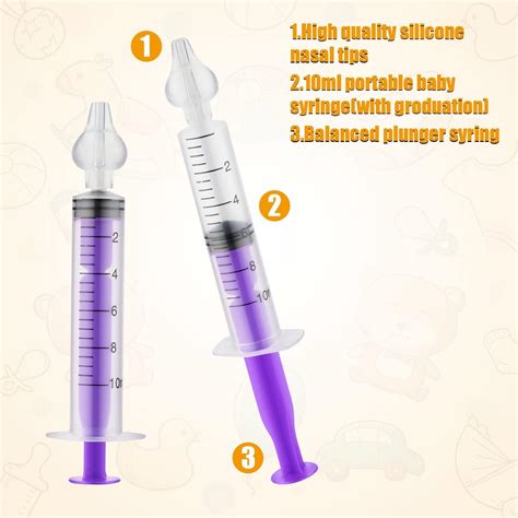 2pcs Baby Nasal Irrigation Set with Silicone Tips - Purple | Nasal Wash ...