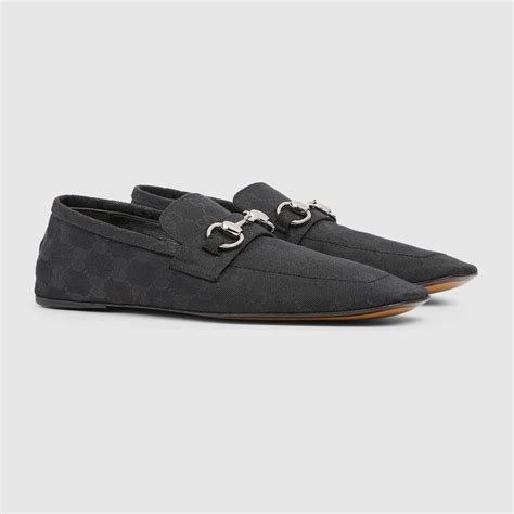 Women's loafer with Horsebit in black GG canvas | GUCCI® SI