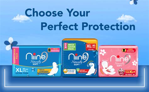 Buy NIINE Naturally Soft Regular Sanitary Napkins for women|230mm Long ...