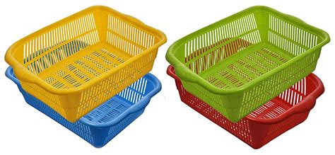 Kuber Industries 4 Pieces Plastic Kitchen Vegetables and Fruits Basket ...