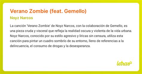 Significado de la canción VERANO ZOMBIE (FEAT. GEMELLO) (Noyz Narcos ...