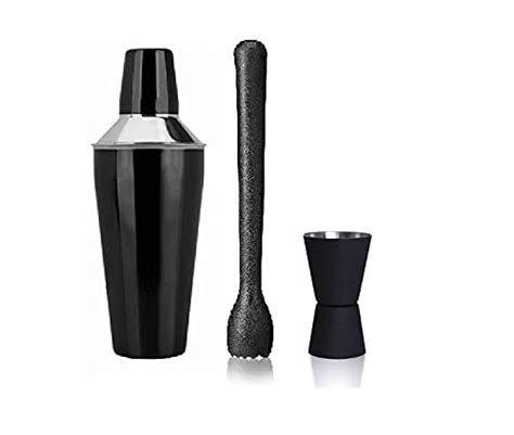 Buy Dynore Stainless Steel 3 Pcs Muddler Bar Set, Black PVC Muddler ...