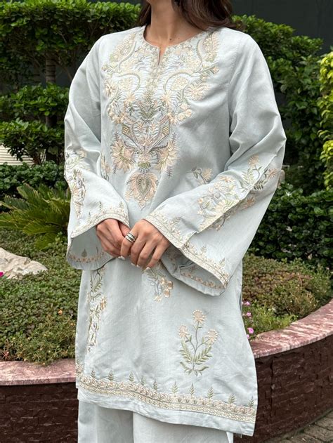 Blue Marage Embroidered CO-ORD Set – Nour