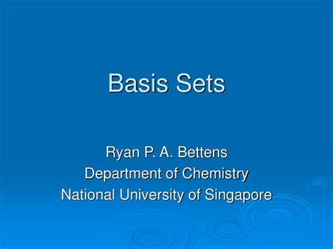 Image result for Basis Set Types and Examples