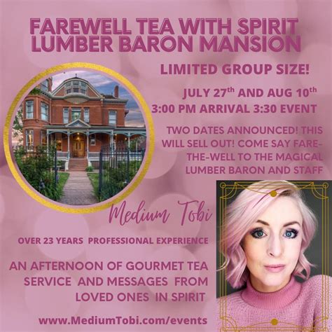 FAREWELL TEA WITH SPIRIT LUMBER BARON MANSION, Lumber Baron Inn ...