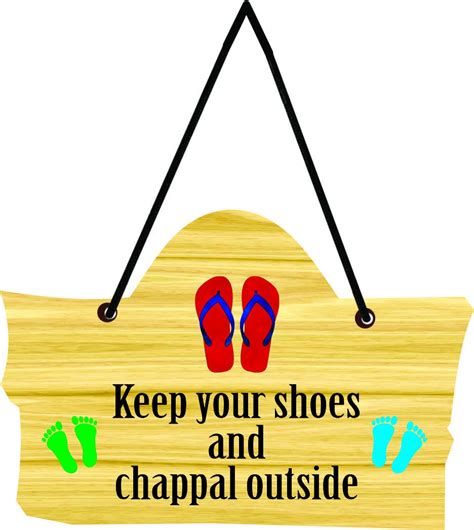 CVANU Keep Your Shoes & Chappal Outside Wooden Wall Hanging/Door for ...