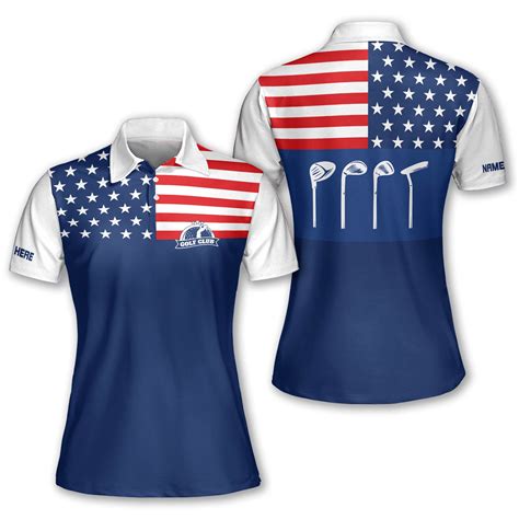 Lasfour Custom American Flag Golf Polo for Women, Womens Golf Shirts ...